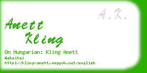 anett kling business card